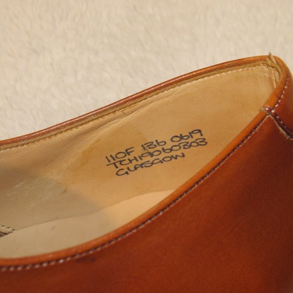 Church's Glasgow Brandy Brown Leather Wingtip Oxfords Size 12F NWB - Picture 10 of 12